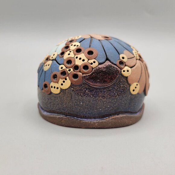 Claudia Fish Trinket Box Pottery Textured Lift Off Lid Multicolor - Picture 3 of 9